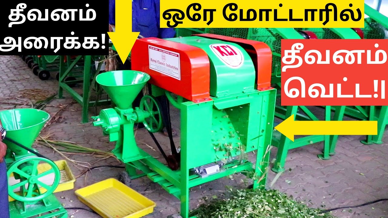 கால்நடைகளுக்கான தீவனம் அரைக்க வெட்ட ஒரே மோட்டாரில் | Chaff Cutter cum Pulverizer