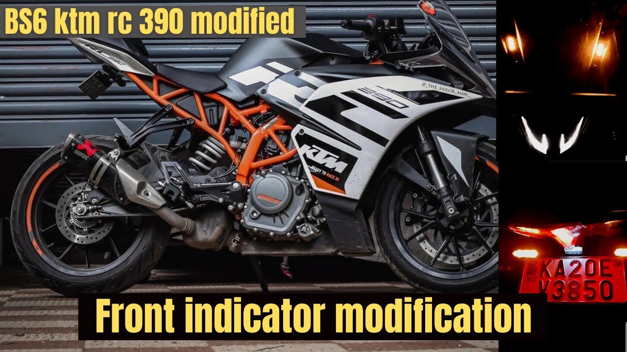 BS6 KTM RC 390 Modification | How to custom build Front indicators for KTM RC 390