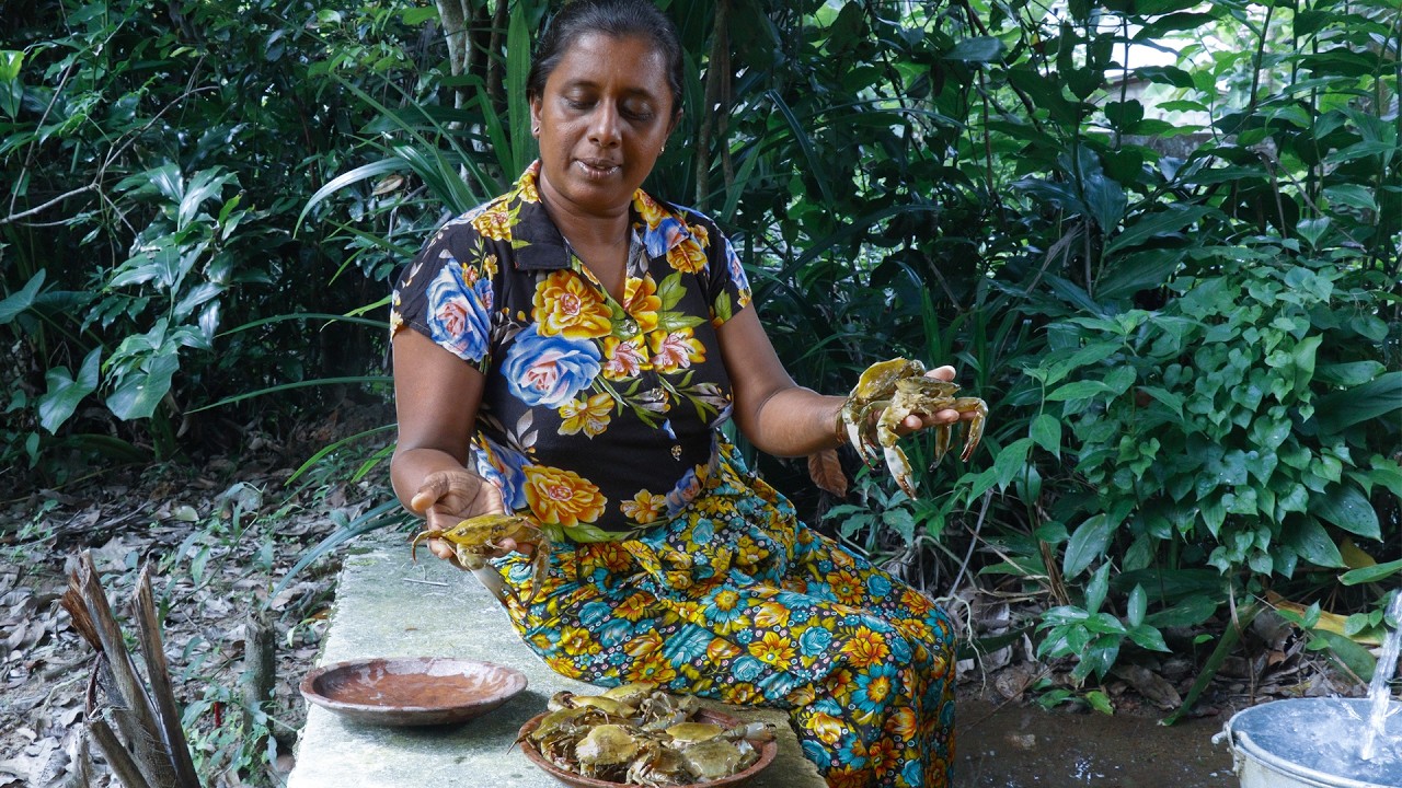 Village Style Crab Devilled🦀A delicious meal with fried Crab. village kitchen recipe