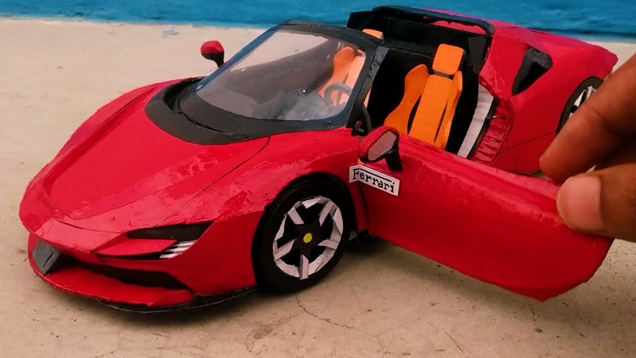 Как сделать машину Феррари из картона || Ferrari Sf90 Stradale || Машина из картона своими руками