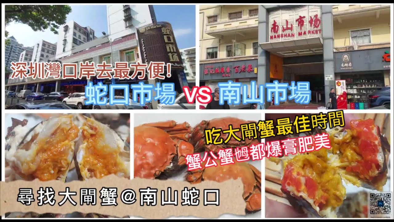 深圳吃喝玩樂｜第7/7集：尋找大閘蟹@南山蛇口 | 蛇口市場vs南山市場 | 深圳灣口岸去最方便 | 吃大閘蟹最佳時間蟹 | 蟹公蟹乸暴膏肥美又便宜 | EP063