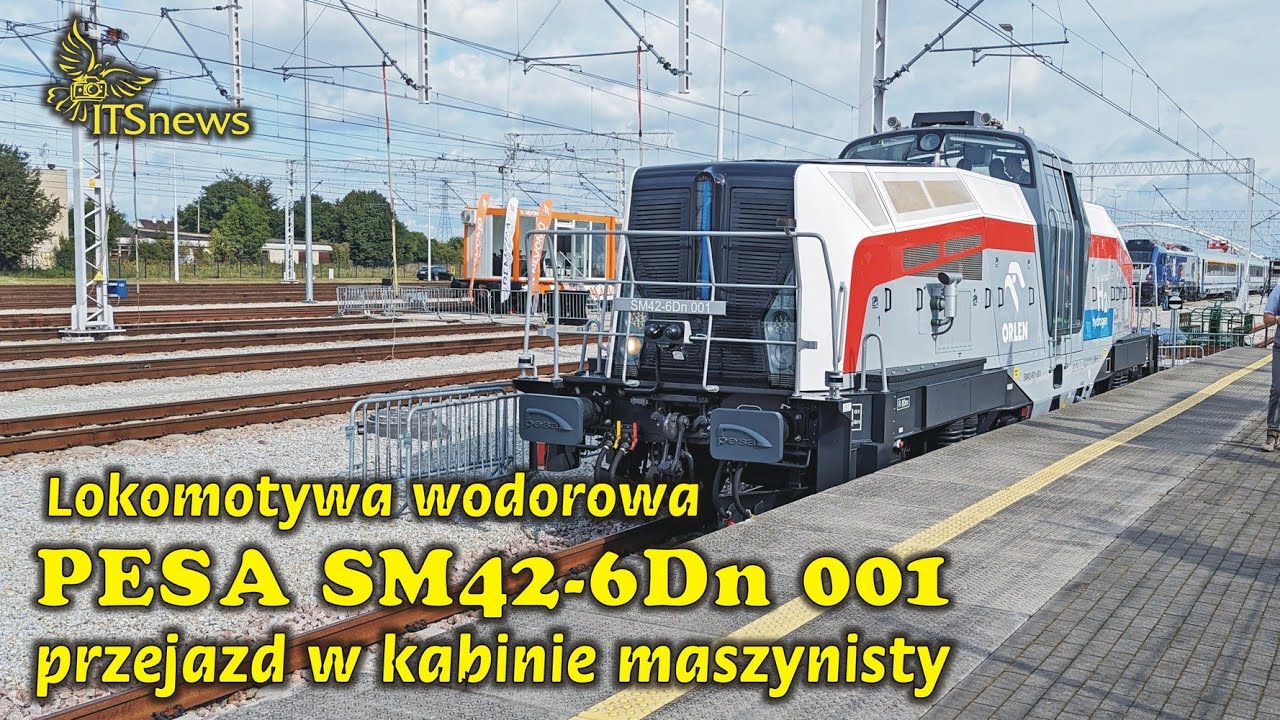 Lokomotywa wodorowa SM42-6Dn Pesa Przejazd w kabinie maszynisty. TRAKO 2023