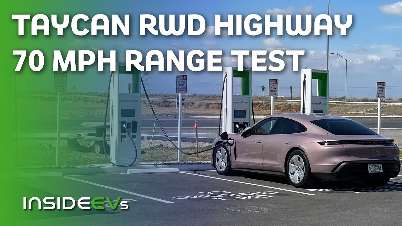 Porsche Taycan RWD Highway 70 MPH Range Test