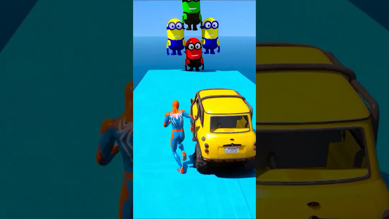 Spiderman vs minion ragdoll