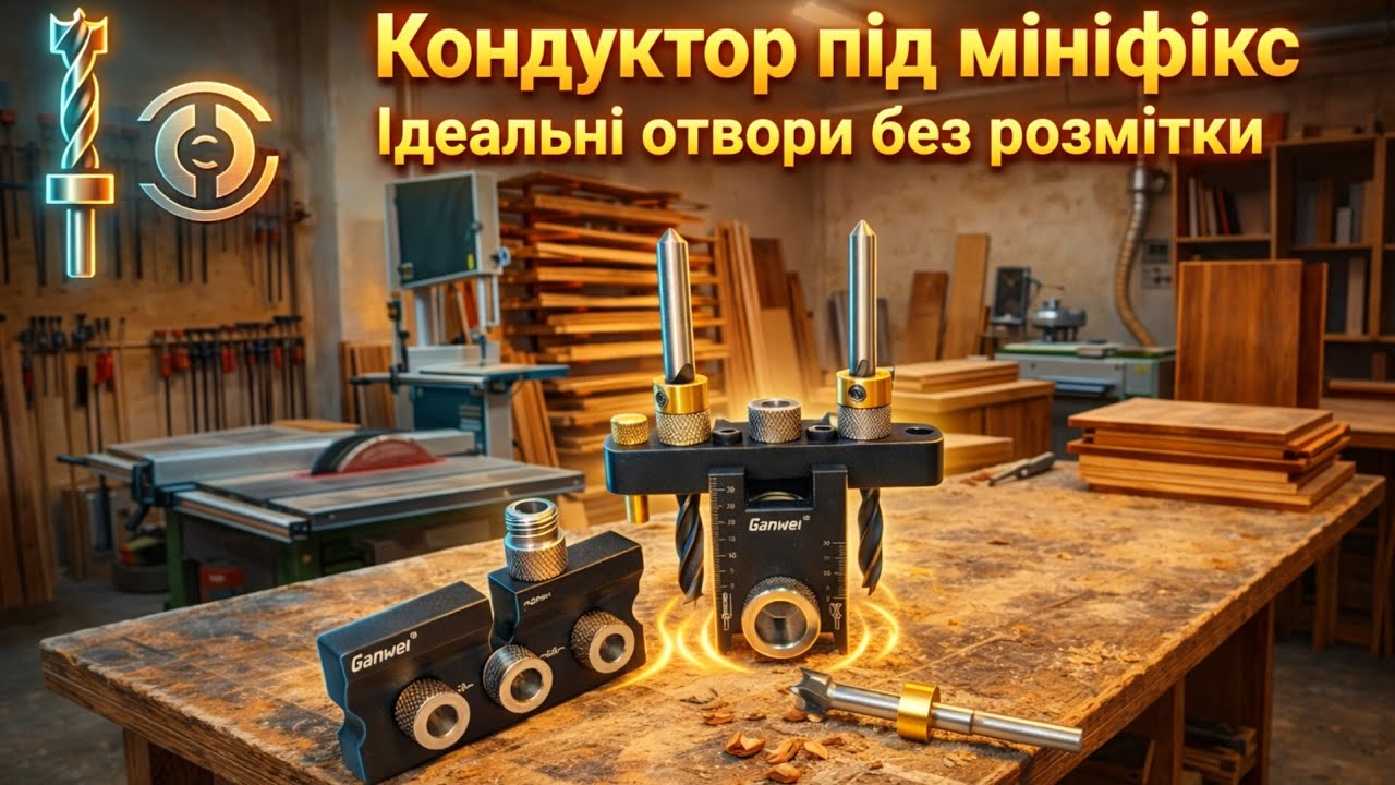 Кондуктор меблевий з Aliexpress / шаблон під Minifix шкант