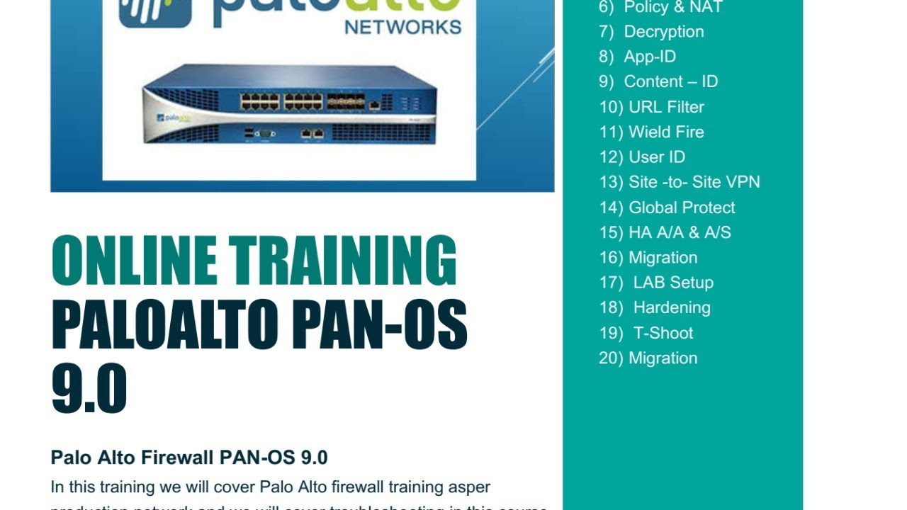 Palo Alto Online Training Session 02