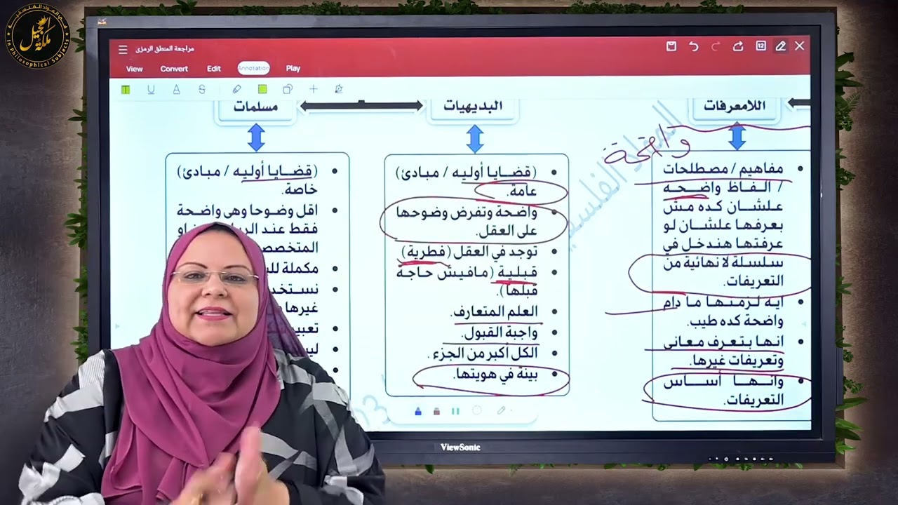 البديهيات والمسلمات والمعرفات واللامعرفات