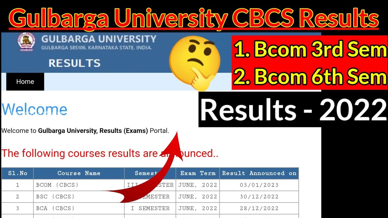 Bcom 3rd Sem Results Gulbarga University Karnataka 2022 #qpk #gug Bcom course details in ಕನ್ನಡ CBCS