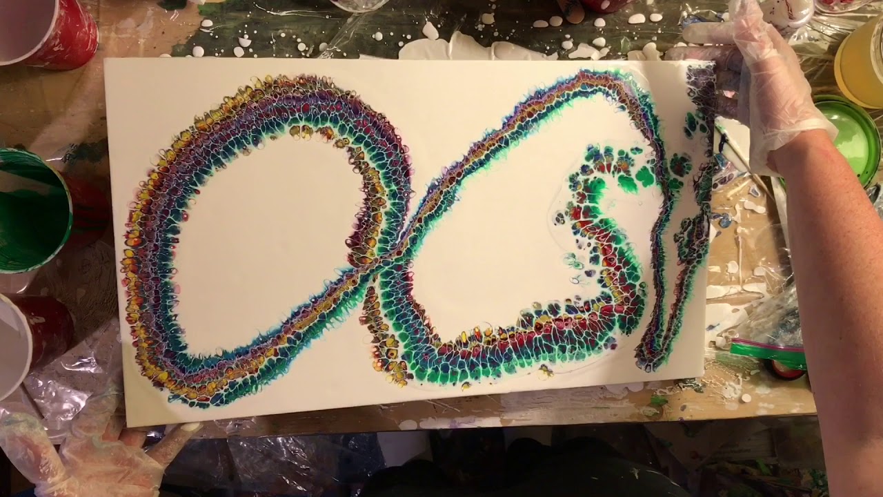 Brand new technique! Acrylic paint pour with silicone