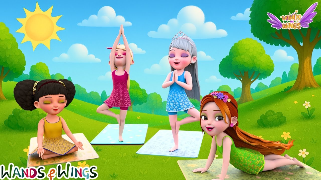 Princess Yoga Magic 👑🧘| Kids Yoga Adventure 🌈 + Doll Dress Up Song | Kids Rhyme | Wands And Wings