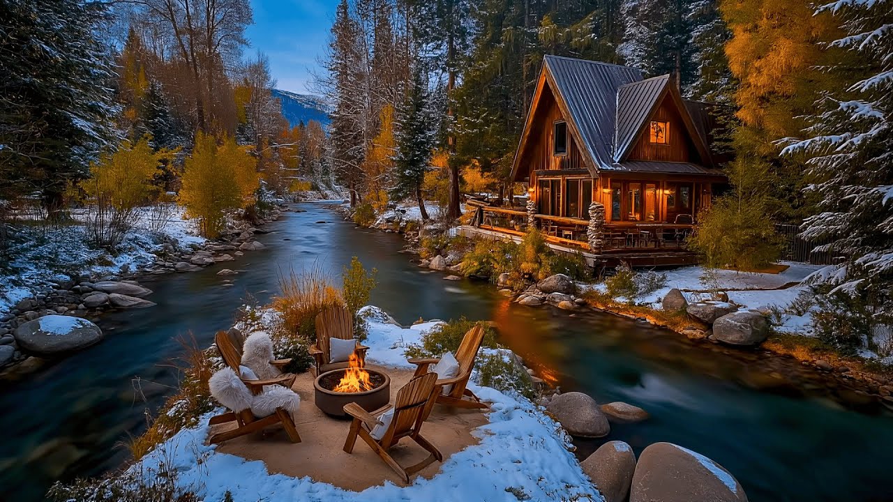 A Stress-Free early Morning in Nature 🔥 Forest River, Firepit & Soft Bird Sounds