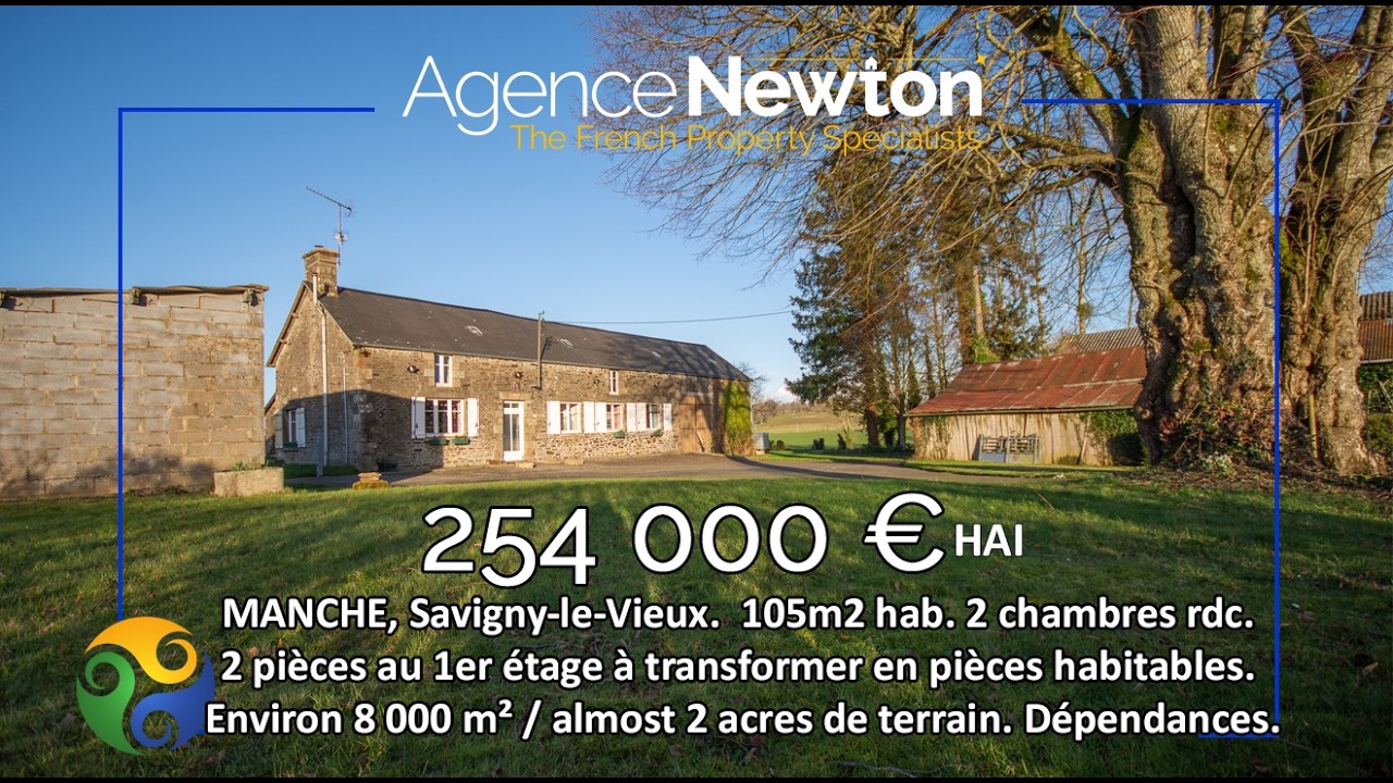 French country house for sale Normandy. LA MANCHE, Savigny-le-Vieux, maison, terrain, dépendances.