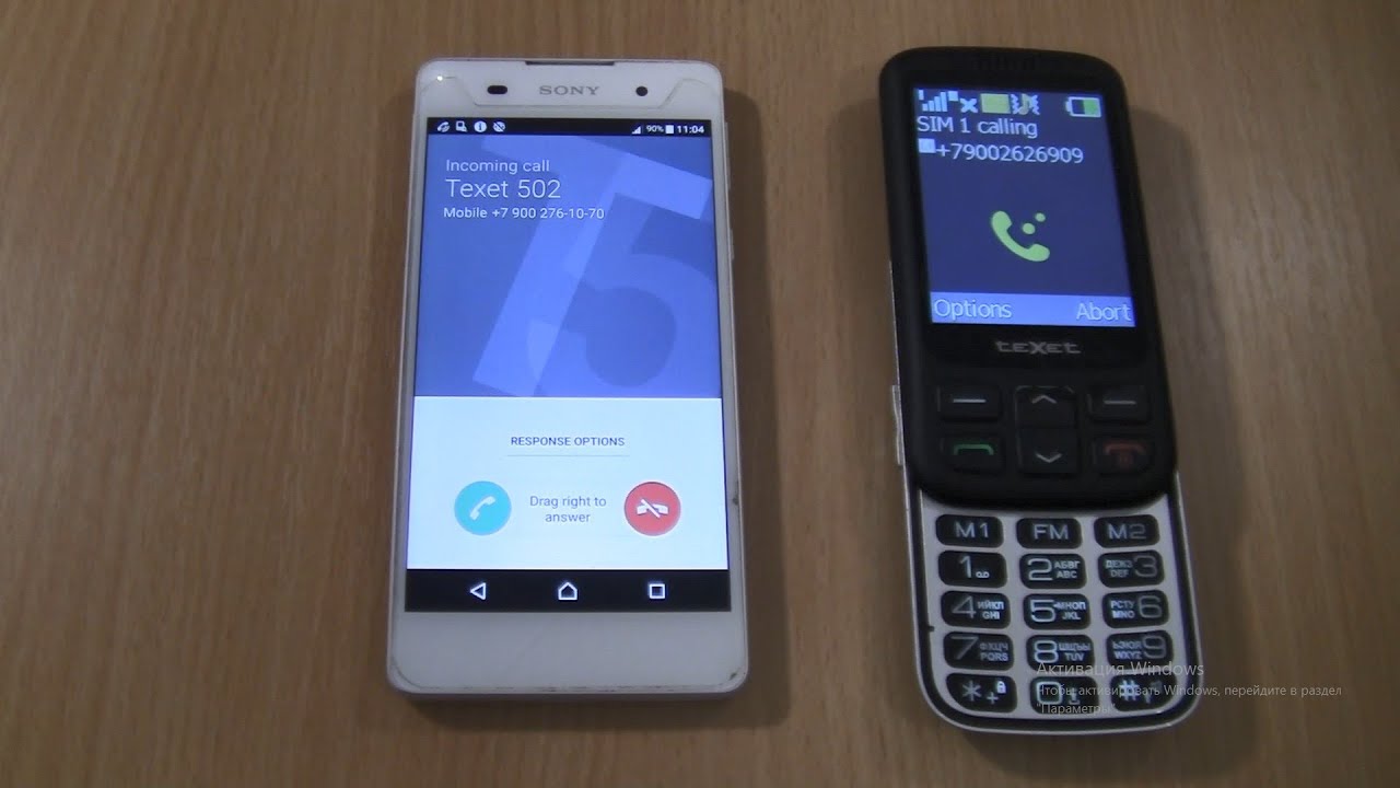 Incoming call & Outgoing call at the Same Time Sony Xperia E5+Texet 502