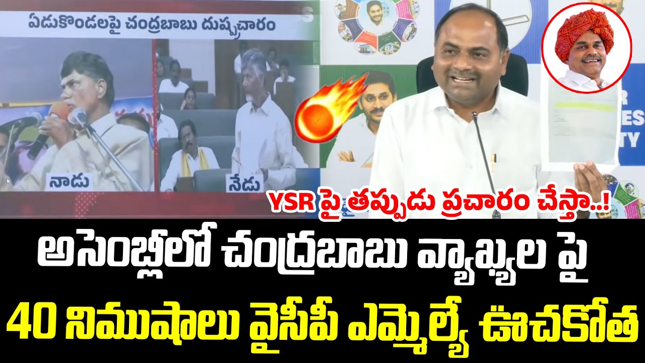 అసెంబ్లీలో చంద్రబాబు వ్యాఖ్యల పై వైసీపీ ఎమ్మెల్యే సంచలన వ్యాఖ్యలు | YCP MLA Tadipatri Chandrasekhar