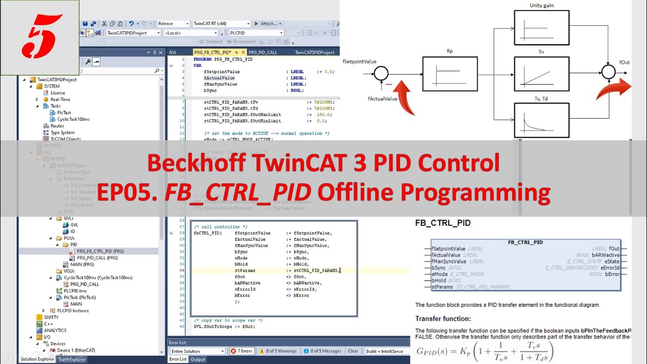 PID25 - Beckhoff TC3 PID05 - TwinCAT3 FB_CTRL_PID Offline Programming, CTRL_PID_PARAMS, E_CTRL_MODE