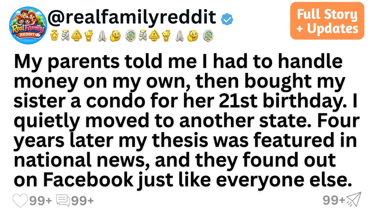 My parents told me I had to handle money on my own, then bought my sister a condo for her 21st...