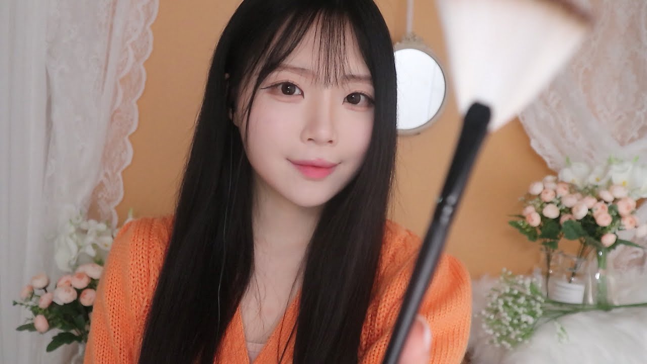 ASMR(Sub✔) Тёплый корал макияжа