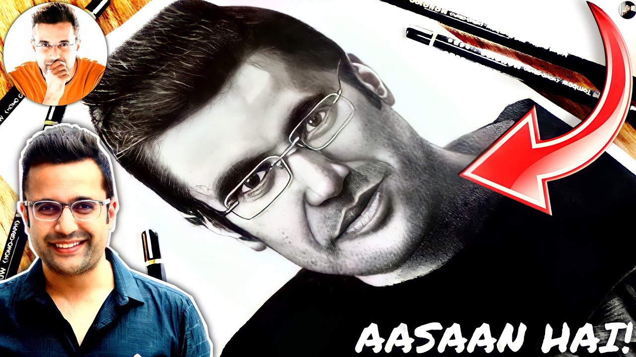 DRAWING @SandeepSeminars| SANDEEP MAHESHWARI's REALISTIC GRAPHITE AND CHARCOAL PENCILS DRAWING.