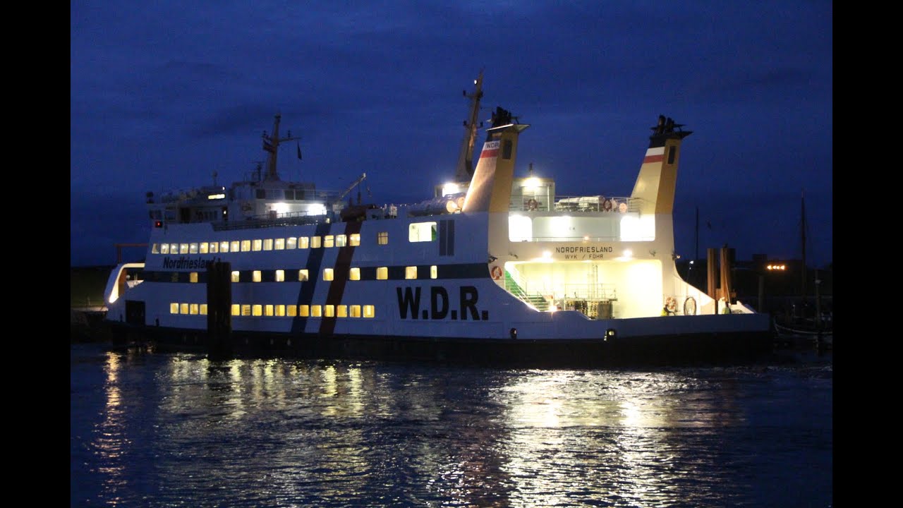 W.D.R. Fähre MS Nordfriesland fährt zum Abstellplatz in Wyk auf Föhr