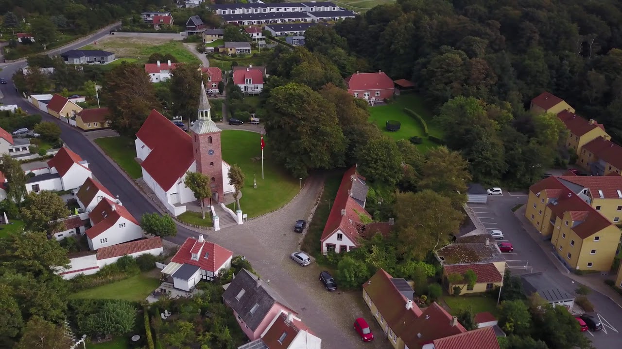 Ebeltoft, Djursland, Denmark.. from above.. By Drone