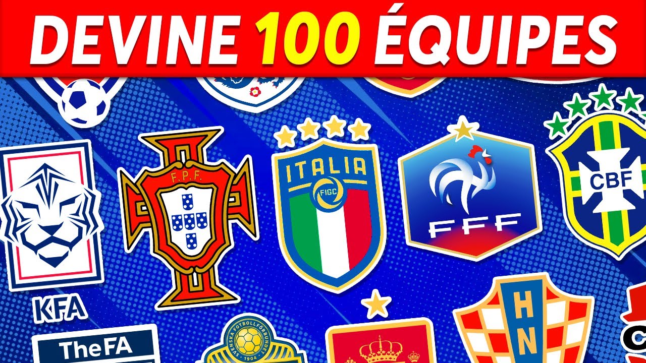 Devine 100 ÉQUIPES de FOOTBALL à partir du LOGO ⚽️🤔🧠 Devine la SÉLECTION...!