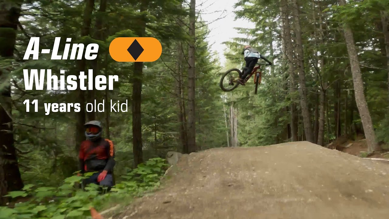 Kid - A-line Whistler 2022 - lower part - 11 years old kid followed by dad