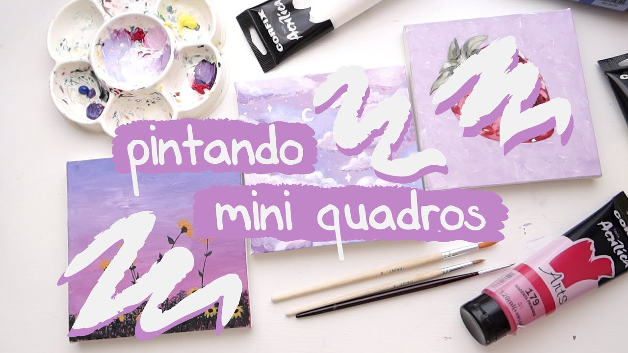 PINTANDO MINI QUADROS COM TEMAS QUE VOCÊS ESCOLHERAM!