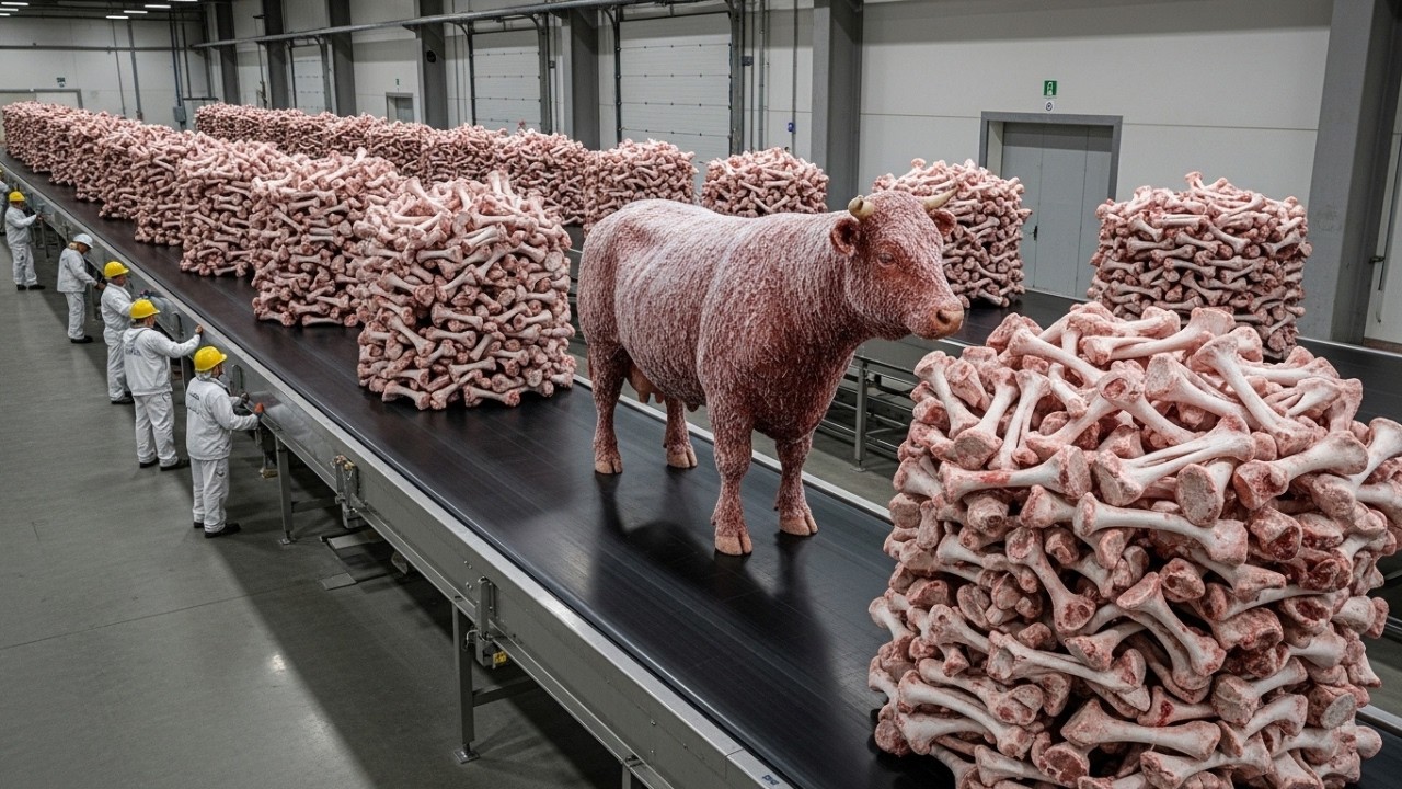 How Tons of Rotting Cow Bones Are Boiled Into $80 'Superfood' Powder You Drink