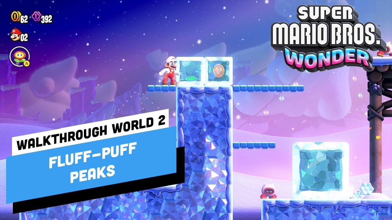 Super Mario Bros. Wonder – World 2 Fluff-Puff Peaks Gameplay