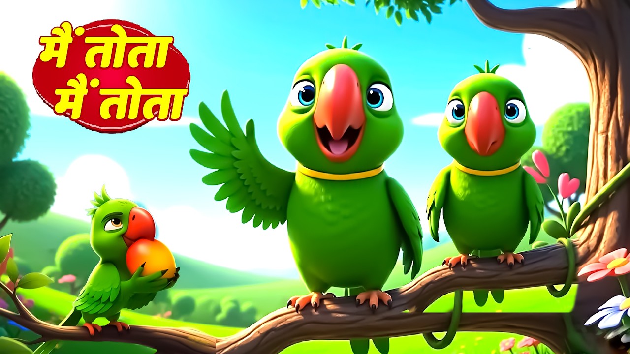 Main Tota Hare Rang Ka | Hindi Rhymes | मैं तोता मैं तोता | Hindi Rhymes For Kids | Baby Songs Hindi