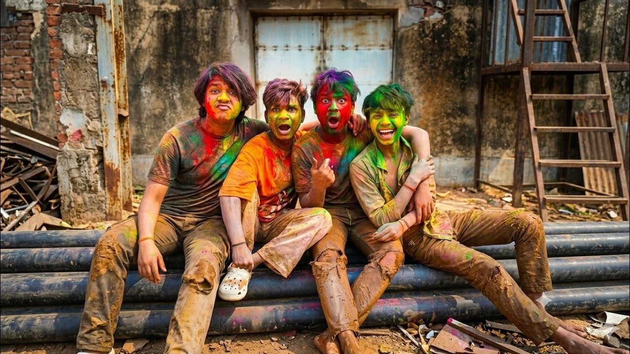  🫟“Gaon Ki Holi… Sab Kichad Mein 😳” #vlog #trading #viralvideo #holi 😰