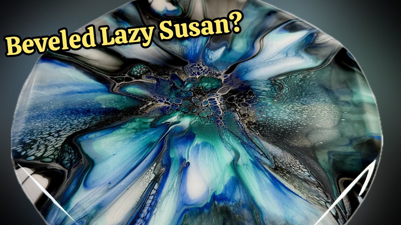 461. NEW Beveled Lazy Susan, Fluid Art, Giveaway! #acrylicpainting #fluidart #art