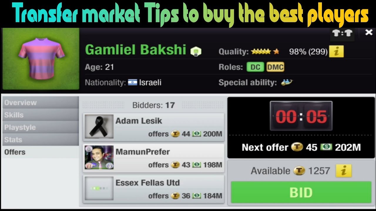 Transfer market Tips to buy good players in Top Eleven 2024! Player Quality vs Token