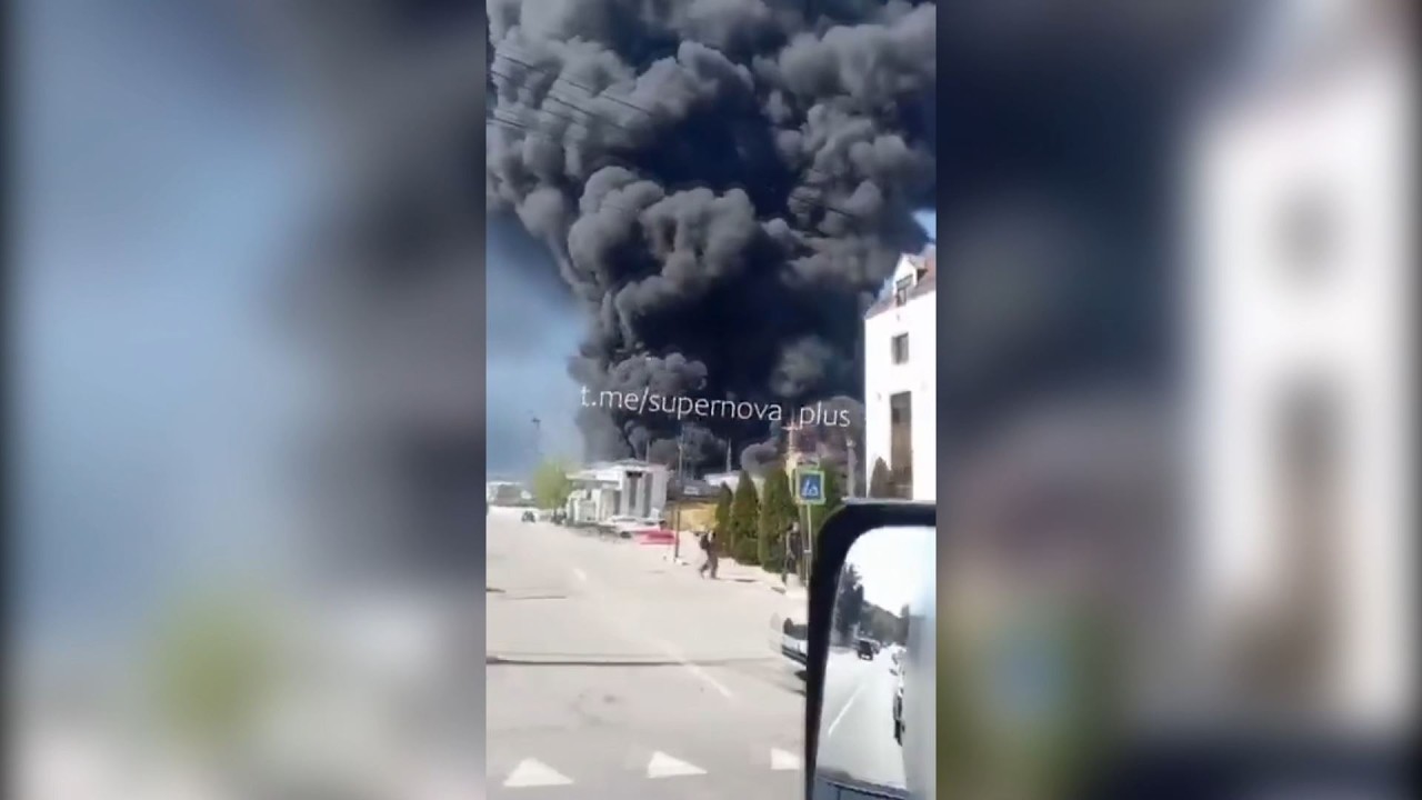 footage recorded by Russian civilians shows the size of the fires at the Rosneft Tuapse oil refinery