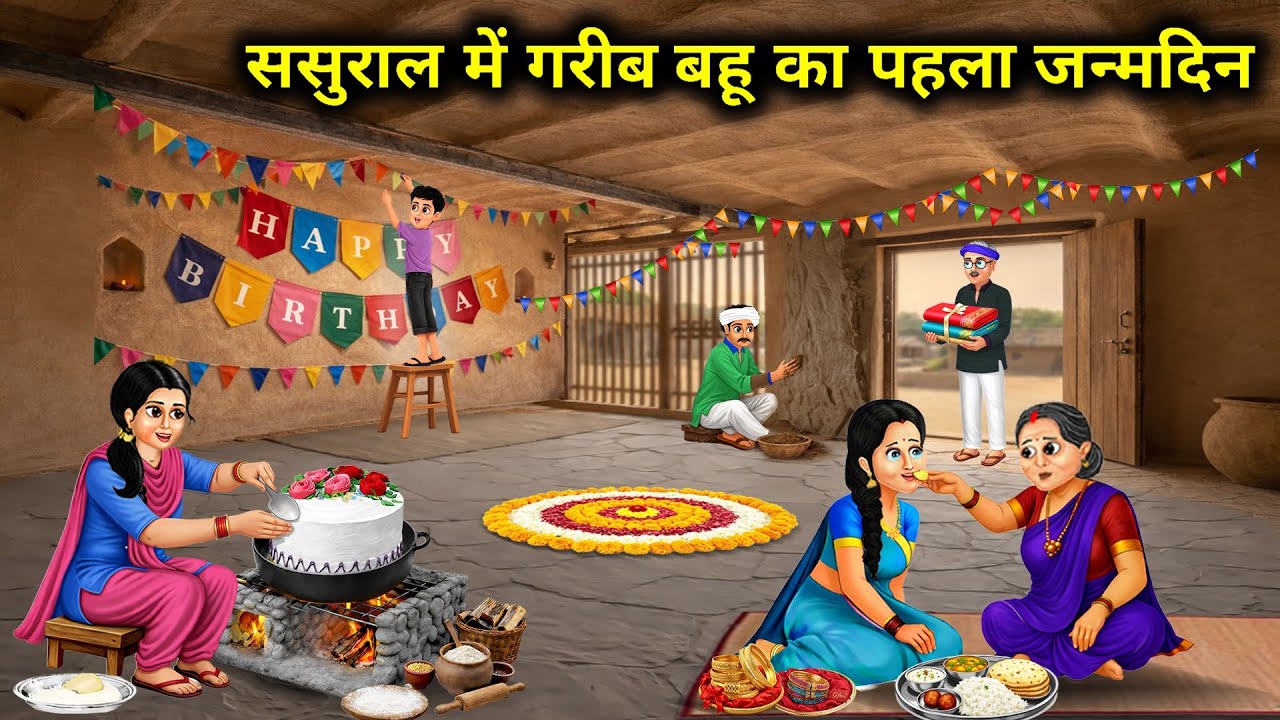 ससुराल मे गरीब बहू का पहला जन्मदिन | Poor Daughter-In-Law First Birthday In-Law House |Cartoon Video