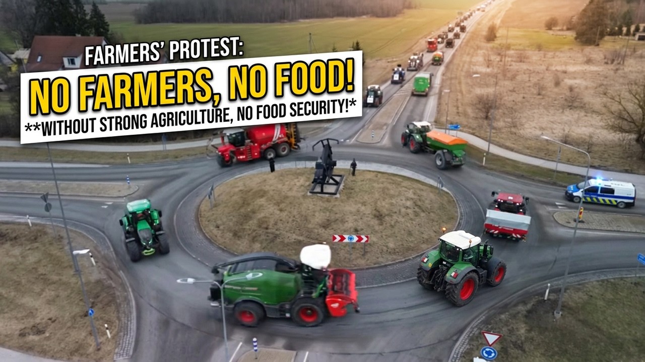 Massive Tractor Convoy Takes Over Estonian City | Farmers Protest!🚜#protest