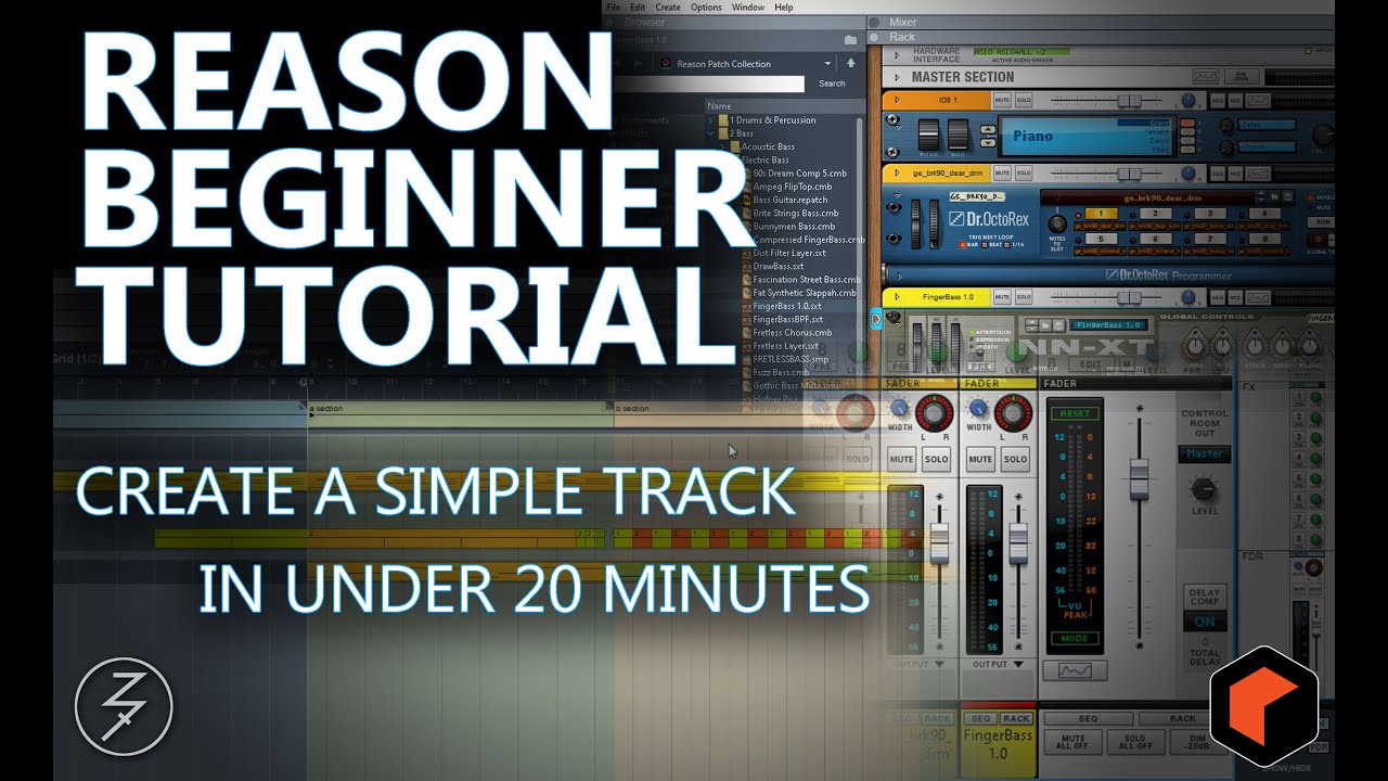 Reason Beginner Tutorial - Ep. 1 - Create a simple track in under 20 minutes