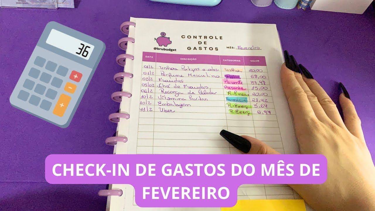 CHECK- IN DE GASTOS DO MÊS DE FEVEREIRO- Técnica dos envelopes