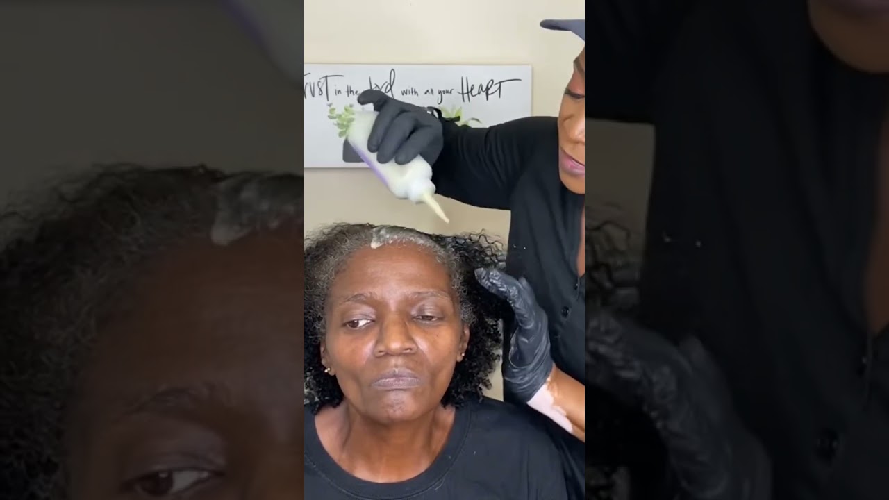 ￼ Dark and lovely hair dye on thinning hair check out full video on my channel. #Short #NaturalHair