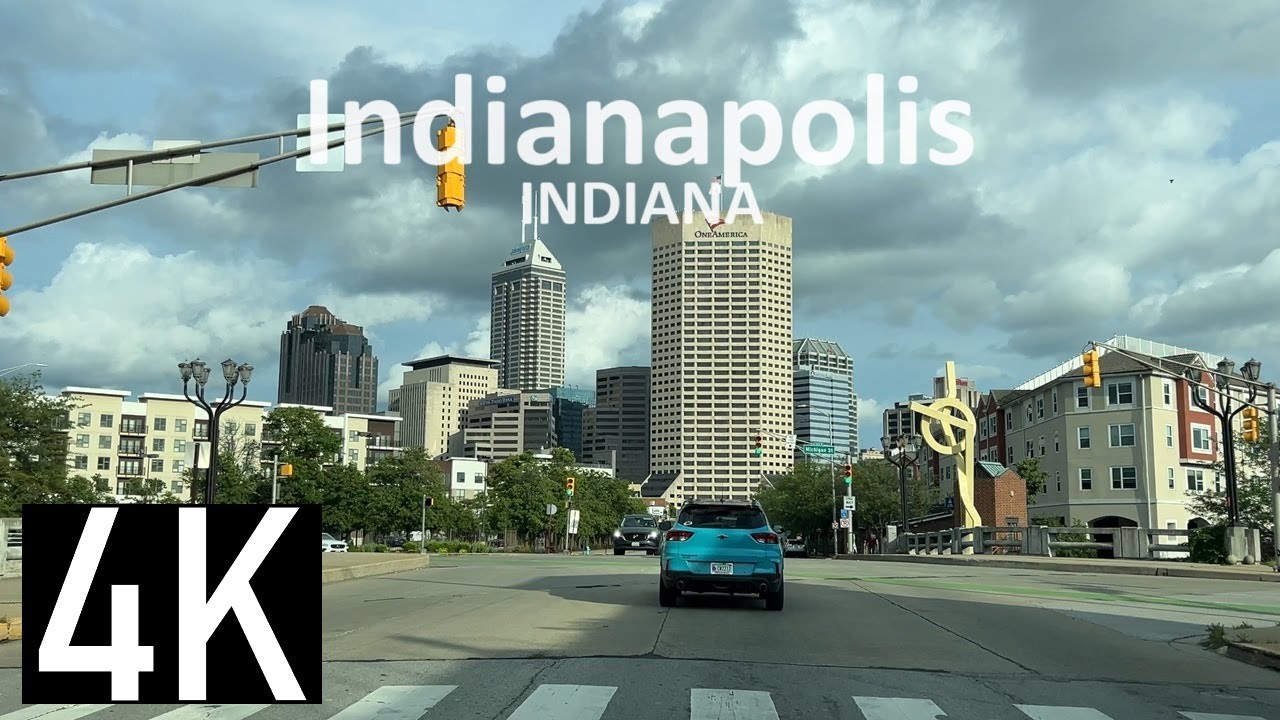 Road Tour Drive of Indianapolis, Indiana in 4K - Driving in Downtown Indy - Visit Indy in this Video