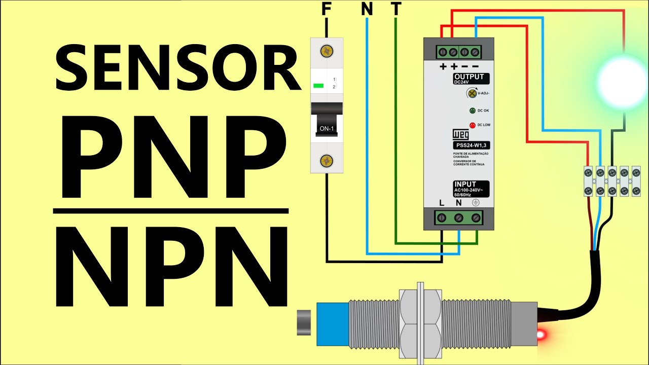 Sensor Indutivo de 3 Fios    PNP e NPN