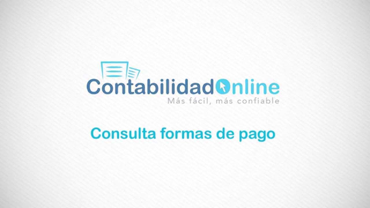 Consultar formas de pago - Contabilidad On Line