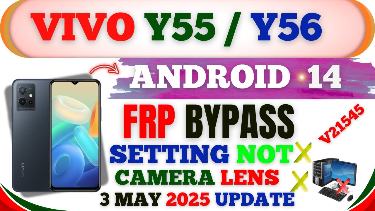 VIVO Y55 5G FRP Bypass New Security 3 May  2025 | VIVO Y55 5G FRP Unlock Settings Not Open