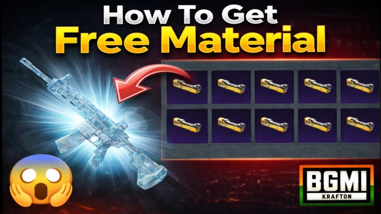 How to Get Free Materials in BGMI 2026 | BGMI Free Material Pieces Trick | Upgrade M416 Glacier Free