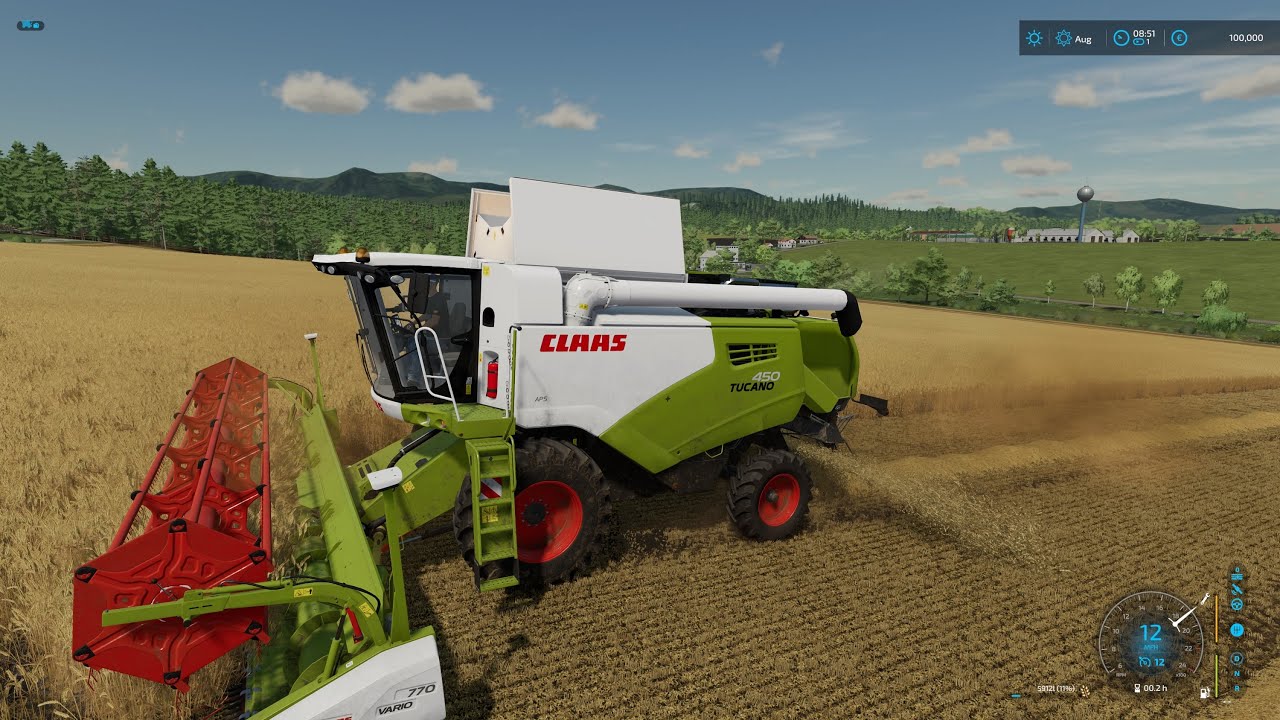 FS 22 Carpathian Countryside 1 (Sheep & Chicken Farm) Farm Tour, Wheat Harvest, Straw (Time-Lapse)