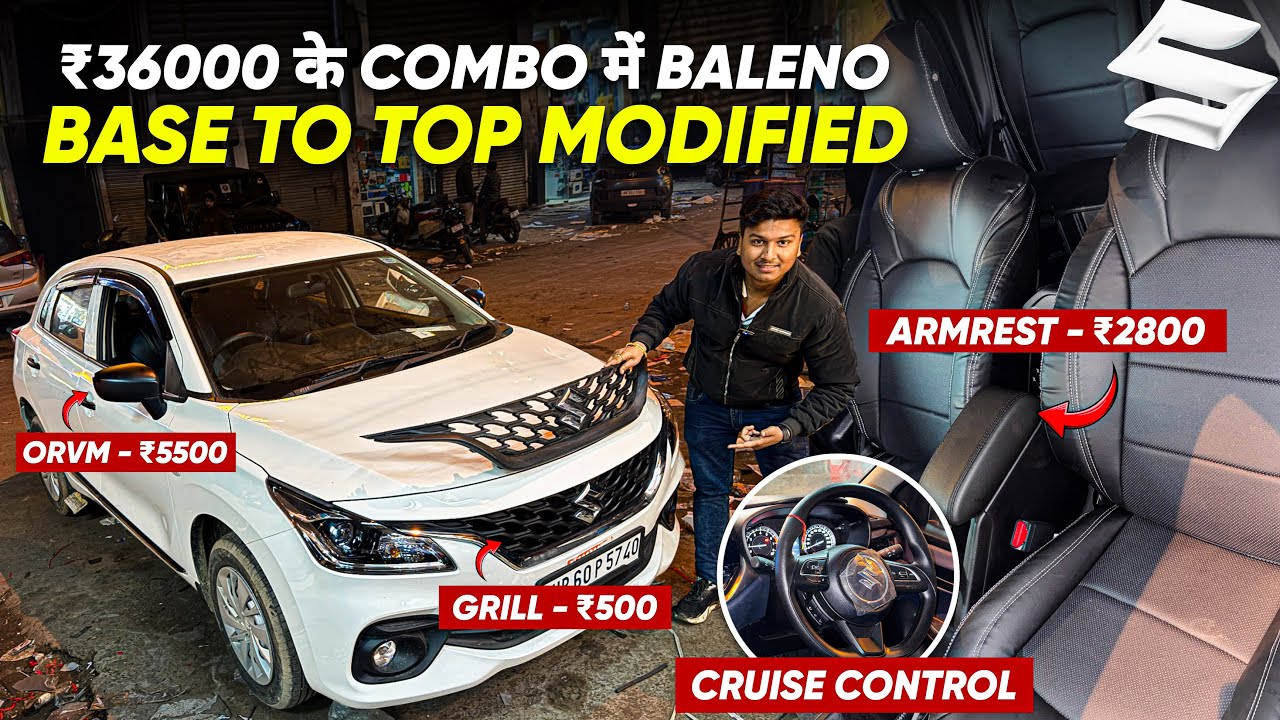 ₹36,000 के COMBO मे Baleno Modified 💰 Baleno base to top model modified ✅ Baleno Sigma Accessories 🔥