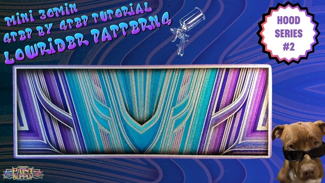 Step by Step Tutorial w/ Vanderslice. Tape & Lowrider Patterns on a Pre-flaked board. Hood Series #2