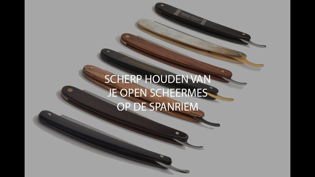 De Messenwinkel - open scheermes scherp houden op spanriem