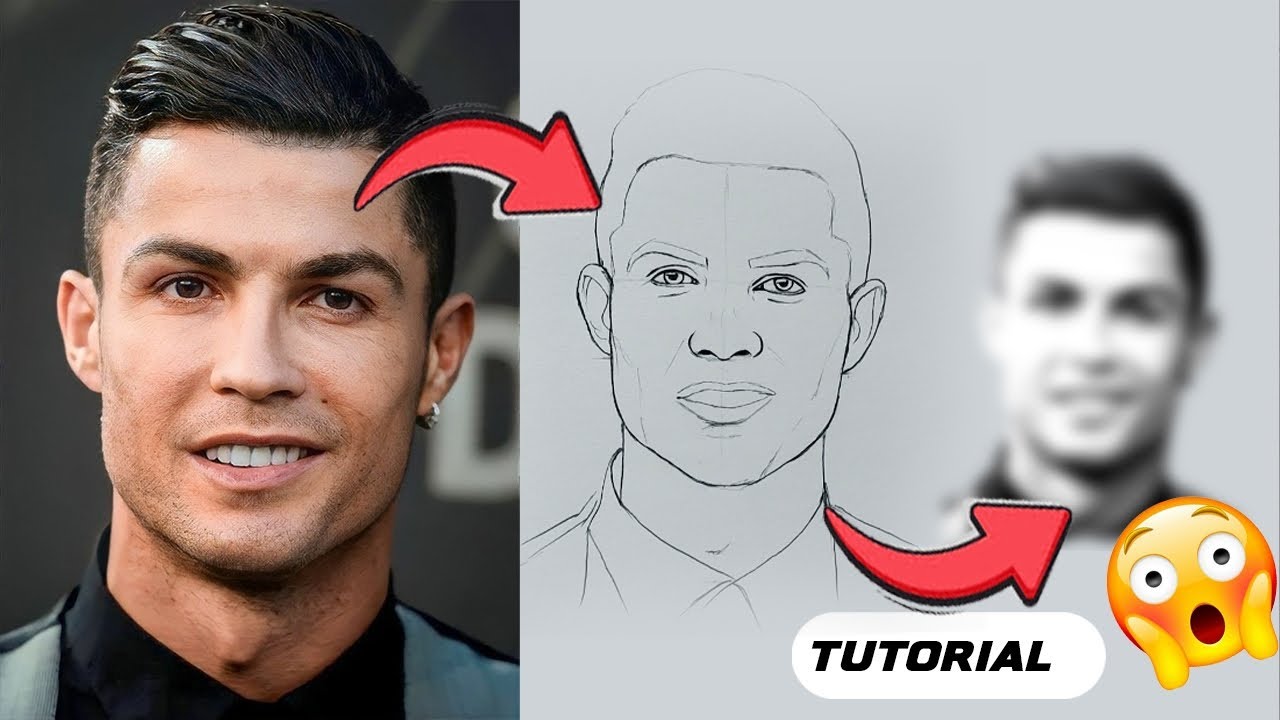 How to Draw Cristiano Ronaldo 😍Including Secret Tips Easy Drawing Tutorial 