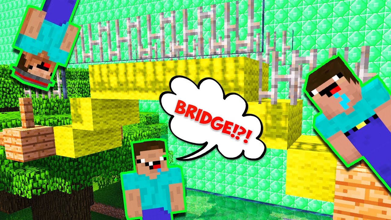 3 NOOBS BUILDING MOST OP BRIDGE IN BED WARS! (Minecraft)